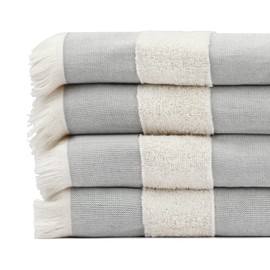 Black & White Brands Set of 4 Turkish Beach/Pool Towels. 100% Organic Turkish Cotton, Stylish and Portable XL Design.