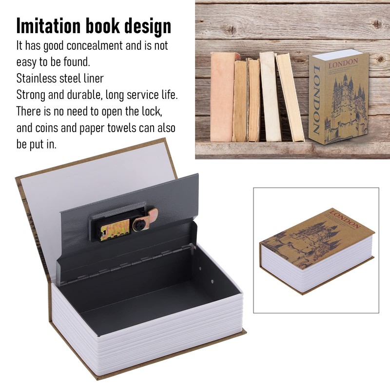 Portable Mini Book Safe Box Real Pages Diversion Book Safe