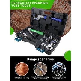UTZIKO HVAC Hydraulic SWAGING tool kit for copper tubing Expanding 3/8 inch to 1 5/8 inch (Expander(3/8" ~1-5/8"))