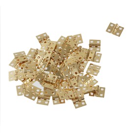 Xiaoyztan 0.3-Inch Tiny Brass Hinge 180-Degree Full Open Mini Hinges for Wooden Box Jewelry Caes Chest Box Dollhouse Cabinet or Other Woodworking 50Pcs Gold Tone