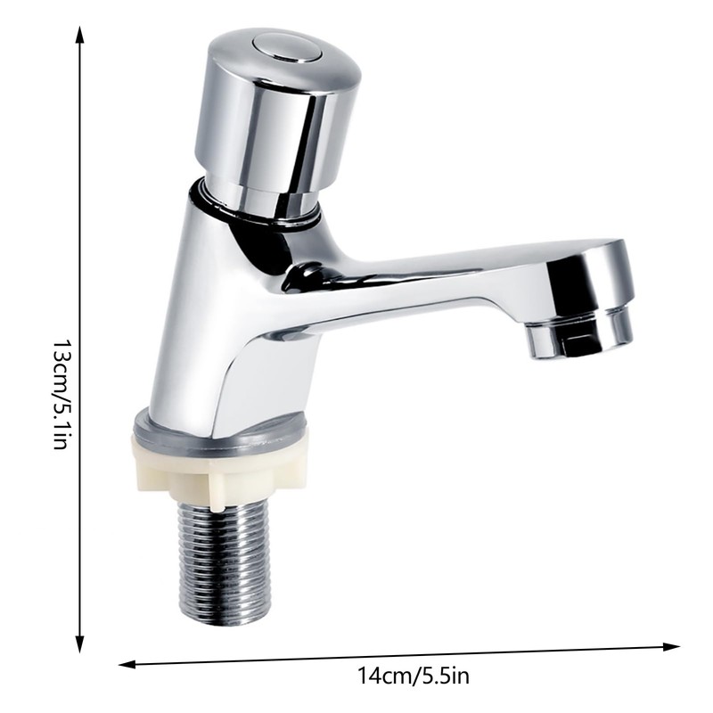 GLOGLOW Bathroom Tap Faucet Time Delay Faucet Plated Chrome Self