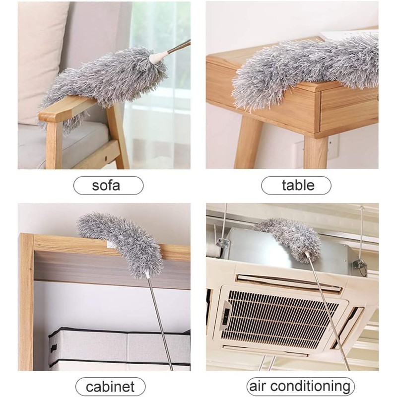 Microfiber Feather Duster for Home Cleaning Fan Cleaner Brush with