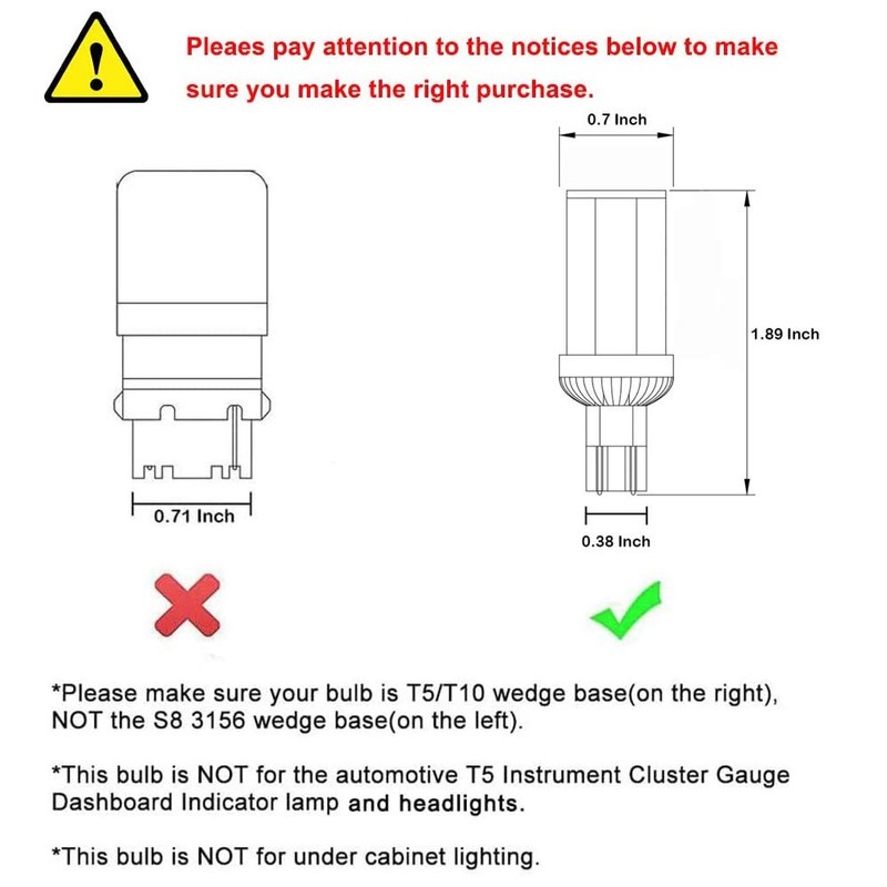 Makergroup T5 T10 Wedge Base 921 912 12V LED Light