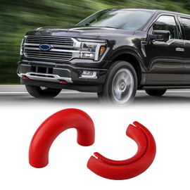 TECHPICCO Tow Hooks Covers for Ford F150 2004-2025 Bronco Base/Big Bend/Outer Banks 2021-2025 Compatible with Toyota Tundra Accessories 2017-2021 (Red)