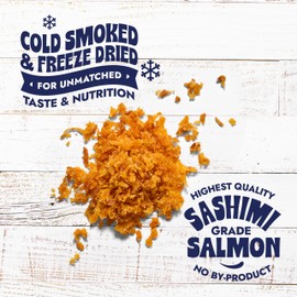 Finfare Freeze Dried Salmon Sprinkles, Grain Free Salmon Meal Topper to Support Taste & Nutrition, High Protein & Omega-3s, Crafted in USA, 1.3oz