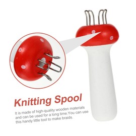 STOBOK Sock Knitter 2pcs Mushroom Spool Knitter Knitting Supplies Sock Shawl Knitting Socks Knitting Doll Knitting Board Yarn Cord Knitter Car Tools Wooden Ornaments Child