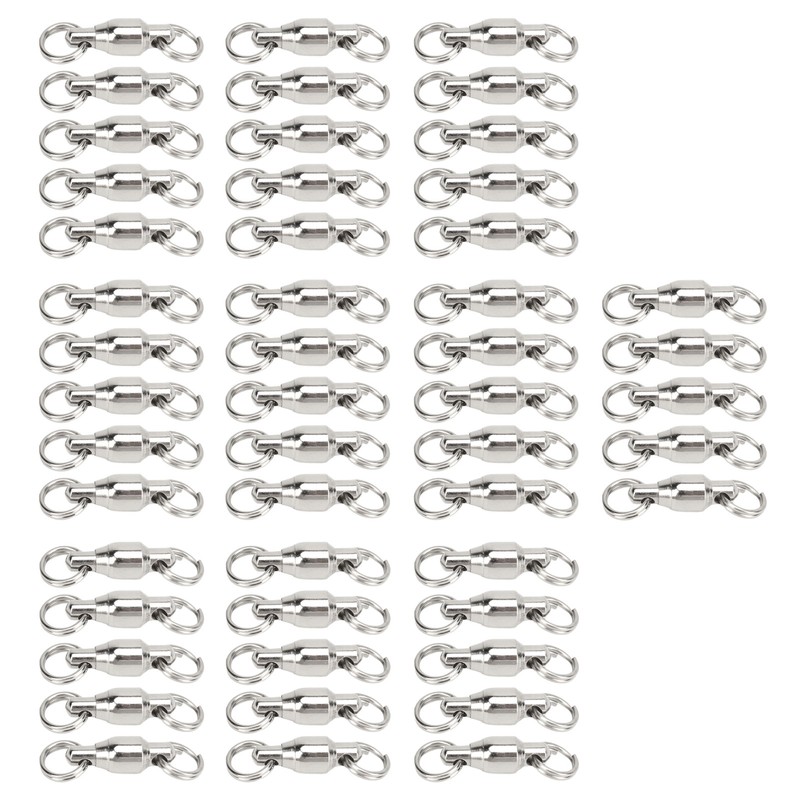 50pcs Ball Bearing Swivels Connector High Strength Stainless Steel Solid