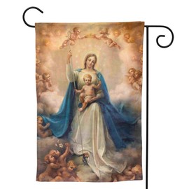 YISHOW Virgin Mother Mary Jesus Christ Christian The Lord Garden Flag Double Sided Vertical Christian God Blessed Virgin Mary House Flags Yard Signs Outdoor Decor 12.5"X18"