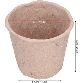 Yosoo 50 Uds 6 Cm Redondas Biodegradables Macetas de Turba Macetas de Plántulas Degradables Planta de Semillero Taza de Vivero Accesorio de Siembra Pulpa,Arbustos y Poda Artística Artificiales