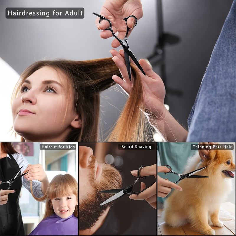 JINSHOW 5PCS Scissors Hair Hairdressing Professional Shears Set Thinning Cutting