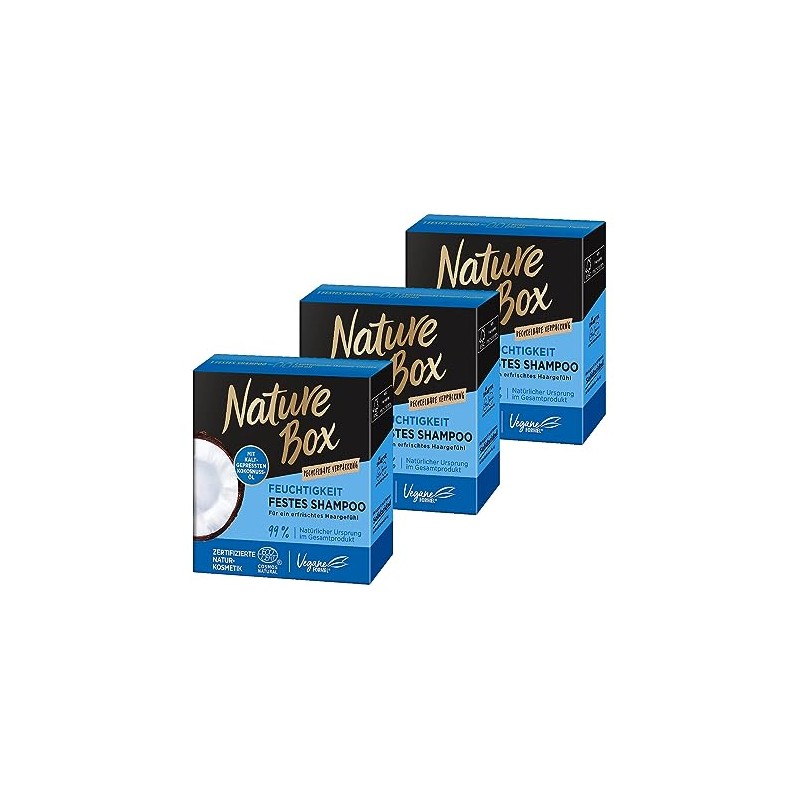 Nature Box Moisture Solid Shampoo with Coconut Oil, Natural Cosmetics