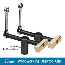 Table Clamps for Woodworking, 2 Sets Stainless Steel Brass Block Table Clamp Adjustable Screw Clamp Table Clamp for Woodworking Angle Stop Clamp for 19/20 mm Hole (Black)