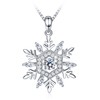 Women's Silver 925 Necklace Zirconia Christmas Snow Snowflake Birthday Present