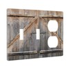 Old Country Western Cabin Barndoor 3-Gang 2-Toggle 1-Duplex Device Combination