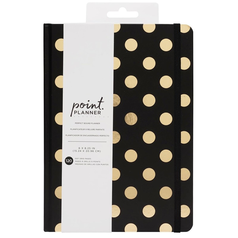 AMERICAN CRAFTS Point Planner Bound Gold DOTS, Grid-120 Sheets