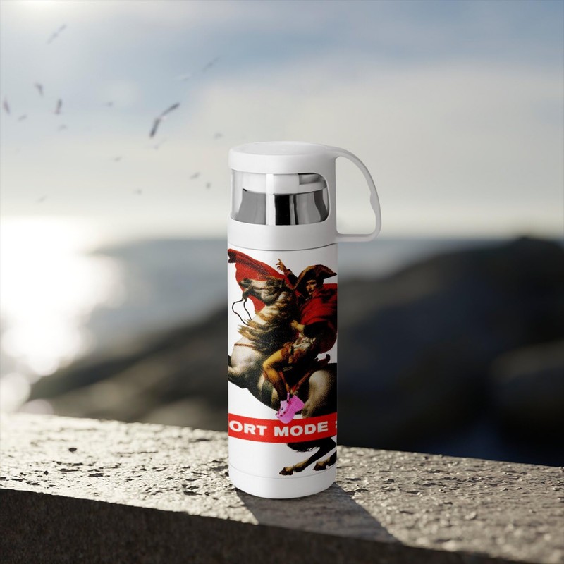 Stainless Steel Thermos Flask with Integrated Cup - Sport Mode