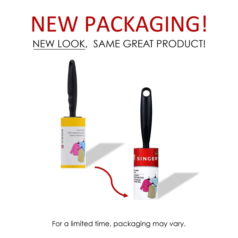 SINGER Fabric Lint Roller, 65 Sticky Sheets for Removing Pet