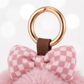 Fluffy Bunny Keychain for Holiday Gifting – Cute Bow Rabbit Bag Charm for Keys, Handbags & Couple Gift Moments