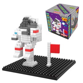 Microbricks Space Astronaut from Deluxebase. Space Themed 3D Puzzle Mini Blocks Building Toys, Easy to Use Mini Bricks Apollo Mission Space Puzzle. Great Educational Toys and Kids Party Favors.