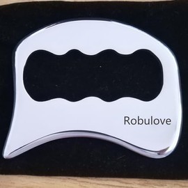 Medical Grade Stainless Steel Gua Sha Scraping Massage Tool -IASTM TOOL- Body Care Scraping Massage Tool - Relaxing Soft Tissue Tools - Reduce Neck,Back,Arm muscle Pain(Robulove-12)