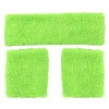 Neon Green Sweatbands Set 80s Headband and 2 Bracelets Green
