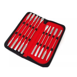 A2Z Scilab 10 Pcs Stainless Steel Lab Mixing Spoon Scoop Spatulas Double Ended Sampling Kit