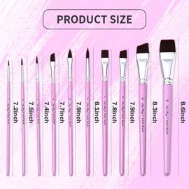 YIQXKOUY 10 Pieces Artist Paint Brush Set Aesthetic Pastel Paintbrushes Craft Paint Brushes for Acrylic Watercolor Gouache Hobby Craft Face Rock Painting Acrylic Brushes for Oil Watercolor