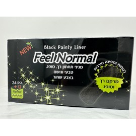 Feel Normal Disposable Black Panty Liners for Women 36 pcs with Protective Layer for Extra Protection Against Leaks