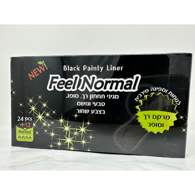 Feel Normal Disposable Black Panty Liners for Women 36 pcs