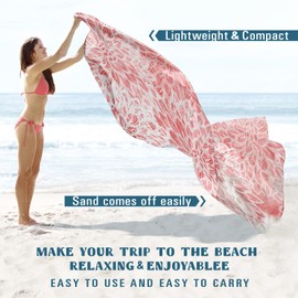 Famstar Beach Blanket Sandproof Waterproof 78''×81''1-5 Adults Oversized,Compact Lightweight Durable Beach Mat for Travel Camping Hiking Picnic Blanket