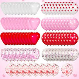 90 Pieces Valentine's Day Heart Balloons Decorations Kit Heart Shape Colorful Confetti Latex Balloons for Valentine Party Supplies Decorations Accessories