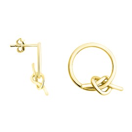 SOFIA MILANI - Women's Earrings 925 Silver - Circle Hearts Stud Earrings, Yellow Gold, No Gemstone