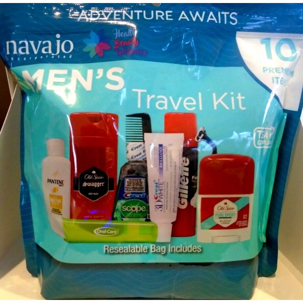 10-PIECE MEN'S GETAWAY TRAVEL KIT Shave Cream Deodorant Shampoo Razor