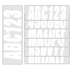 QuickMariner 4 Sets 3" Solid White Alpha-Numeric Registration Numbers and Letters Sticker Decal Kits for Boats & Personal Watercraft