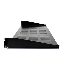 2-Pack 1U Vented Cantilever Shelf, 19” Rack Mount, Durable Steel for Network Equipment, 10" (25cm) Depth, Black