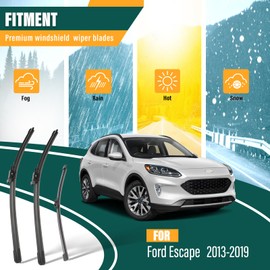 KVQ Windshield Wiper Blades Replacement for Ford Escape 2013 2014 2015 2016 2017 2018 2019,Original Equipment Replacement Front Rear Wiper Blade Set - 28" 28" 11" (Set of 3)