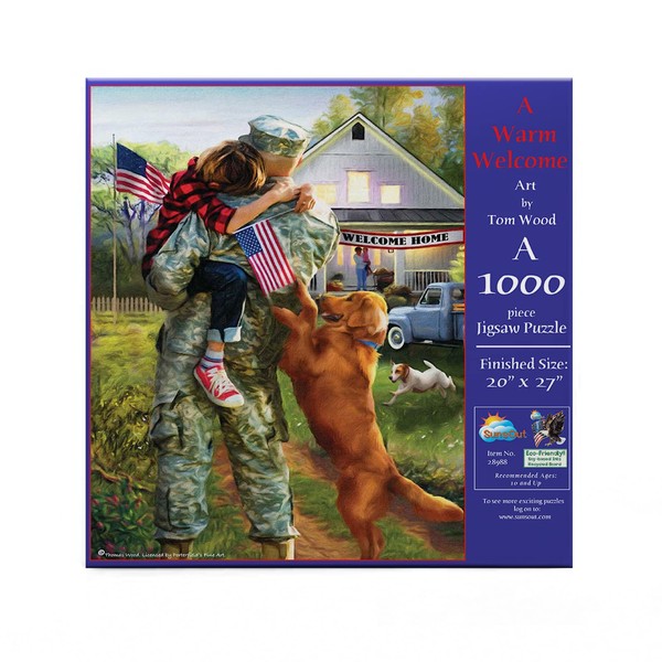 SUNSOUT INC - A Warm Welcome Home - 1000 pc Jigsaw Puzzle by Artist: Tom Wood - Finished Size 20" x 27" - MPN# 28988