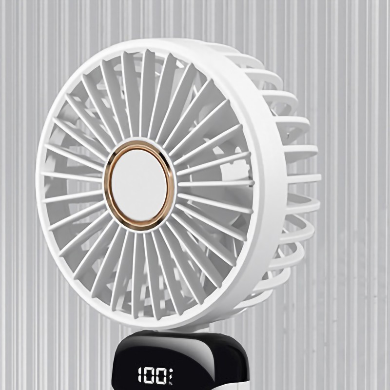 Folding Fan USB Digital Display Handheld Ergonomic Handle ABS PC