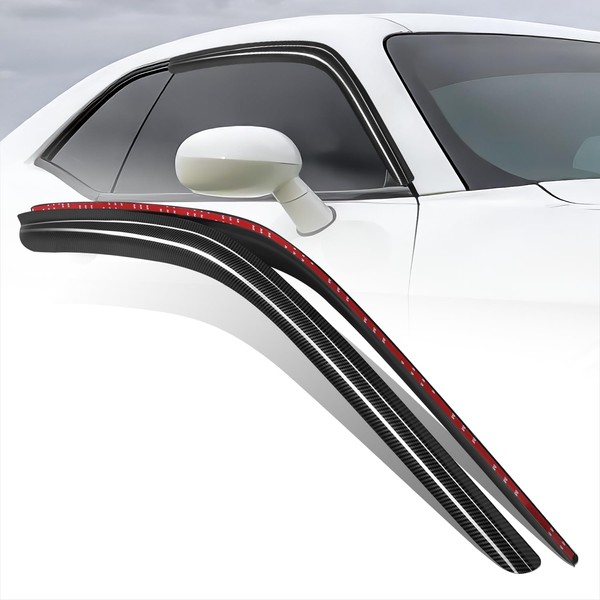 DNA MOTORING Set of 2 Tape-On Window Visor Deflector Rain/Sun