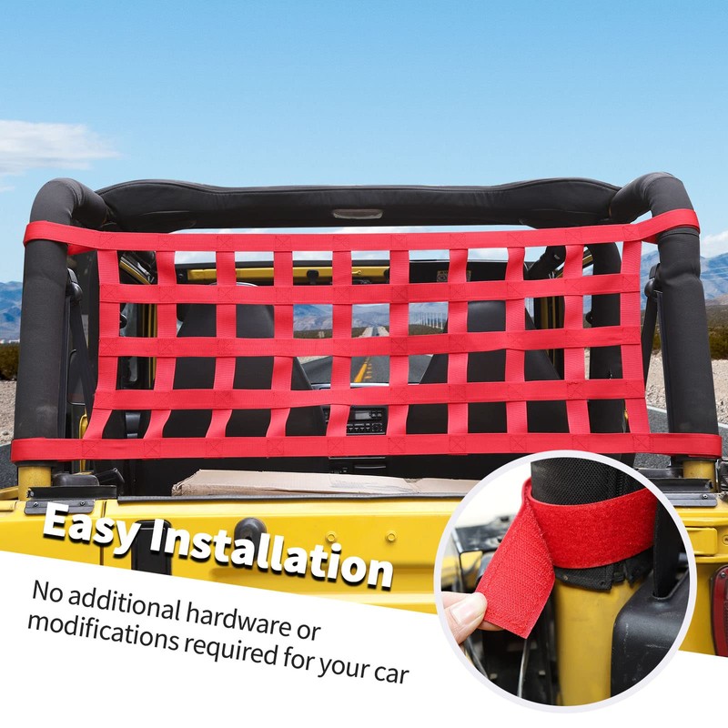 Cargo Net for Jeep Wrangler, Mesh Cargo Netting Top Hammock