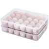 Sooyee 2 Pack Covered Egg Holders for Refrigerator,Clear 2X24 Deviled