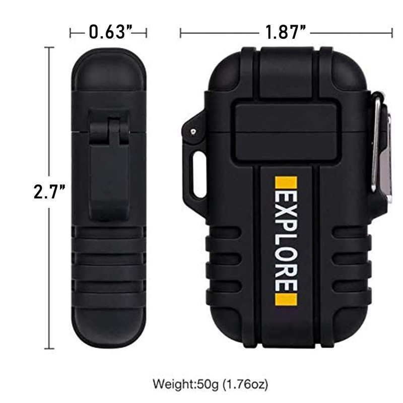LcFun Electric Plasma Lighter - Windproof, Waterproof, USB Rechargeable with