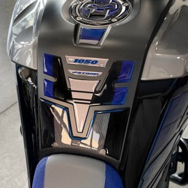 Resin Bike Motorcycle 3D Stickers Compatible with Suzuki V-Strom 1050 XT ABS Aspen Grey 2022. Tank Protector from Impact and Scratches. Motorcycle Resin Stickers - Made in Italy