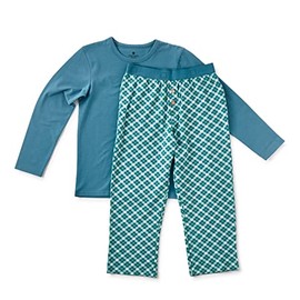 little label - Children's Pyjamas Boys - Pyjamas Boys - Two Piece Sizes 104 to 164 - Organic Cotton, turquoise checked