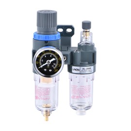 ZHONG AN 1/4" Compressor Air Filter Air Pressure Regulator Water-oil Separator Trap Filter with Lubricator Cup for Air Tools System