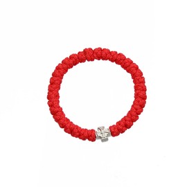 CACALOSS Handwoven Cross rosary Bracelets Rosary For Women Metal Rosary Cross Bracelets Prayer Bracelet Religious Bracelet Red