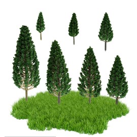 Molyorch Pack of 24 Model Trees Miniature, Plastic Models Trees, Landscape Model Trees, Mixed Model Tree, for Micro Art Layout, Construction Tree Model, DIY Material