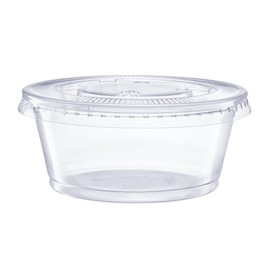 Comfy Package [200 Sets - 3.25 oz.] Plastic Disposable Portion Cups with Lids, Souffle Cups, Jello Cups