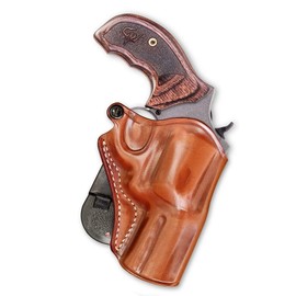 Premium Leather OWB Paddle Holster with Open Top Fits, Taurus Defender 856 38 Special Revolver 6-Shot 3” Barrel, Right Hand Draw, Brown Color #1603#