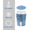 3Qt Blue Galvanized Ice Bucket with Lid, Scoop & Handles